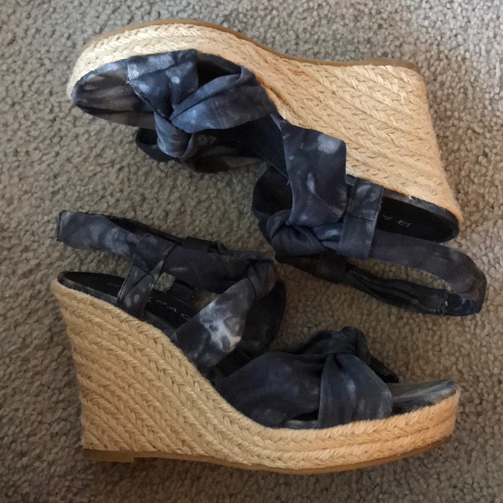 Rampage - tie dye straw wedged sandals